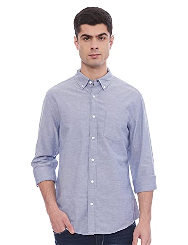 Image of Marks & Spencer Mens Solid Polyester Blend Collared Neck Regular Fit Easy Iron Shirt (Pack of 2)