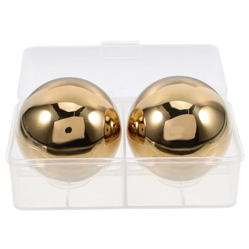 GARVALON 2pcs Stainless Steel Whiskey Ice Balls Reusable Metal Cooling Stones for Drinks Non-diluting Beverage Chillers Whiskey Parties and Home