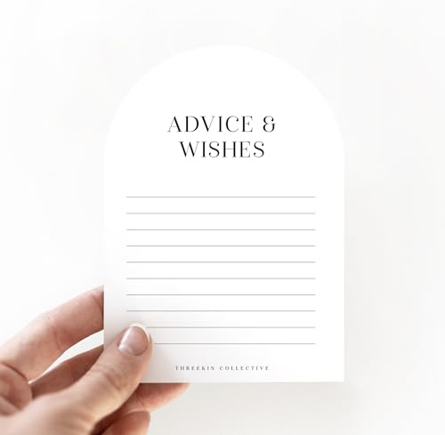 Advice & Wishes Cards for Bridal Shower, Baby Shower, Graduation, Retirement – 50 Pack Keepsake Note Cards for Guests to Share, 5x7