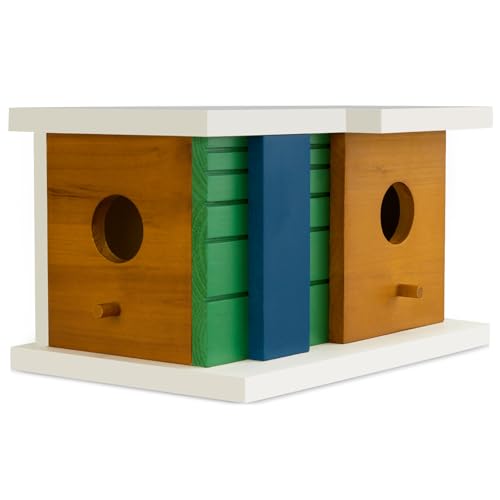 Nichoir oiseaux bleus et cardinaux en bois pour partager des moments en famille