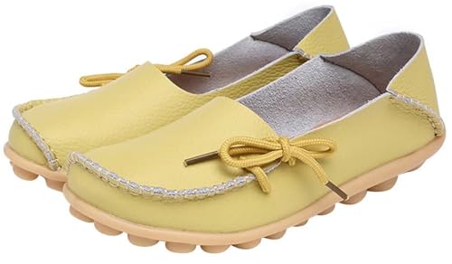 Image of Women's Leather Slipper Loafers Flat Shoes Slip-Ons