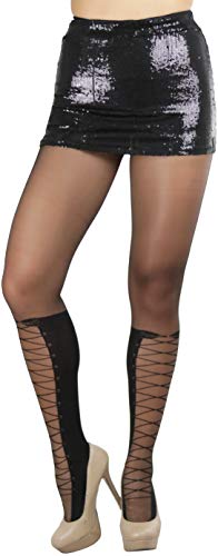 Image of ToBeInStyle Women's Full Footed Pantyhose with Thigh High Designs