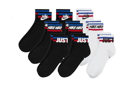 NIKE 9 Paar Everyday Essential Ankle Sneakersocken Socken Quarter Unisex DX5080 Farbe:Schwarz/schwarz/weiss Socken Neu:34-38