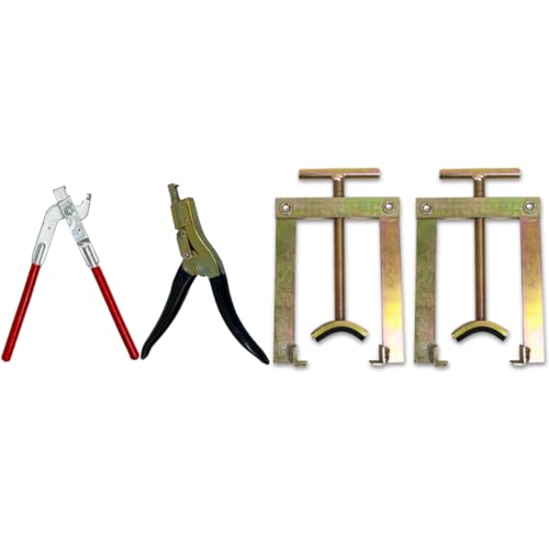 Radiator Repair Pliers & Clamps Bundle- Combo Opening & Closing Pliers and Two J-Clamps tools for Radiator Repair kit, 4pcs total - AM Worldwide