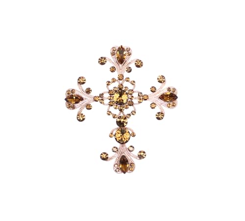 Image of Faship Gorgeous Rhinestone Crystal Cross Crucifix Pin Brooch