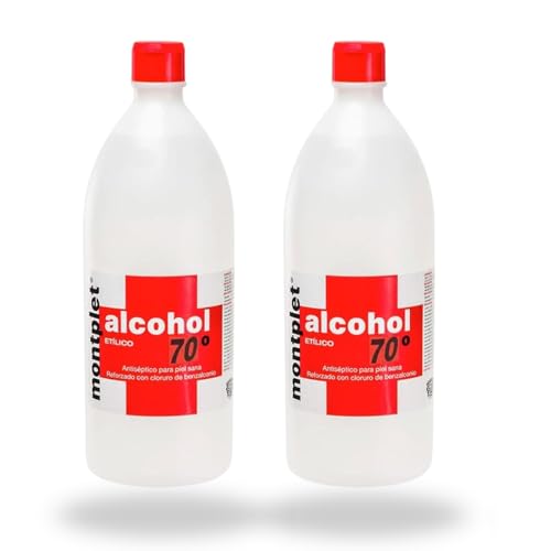 Pack Profesional 2x Alcohol 70 Grados (2 x 1000ml) - Solución Antiséptica e Higienizante para Piel Sana - Limpieza Reforzada de Superficies y Hogar -