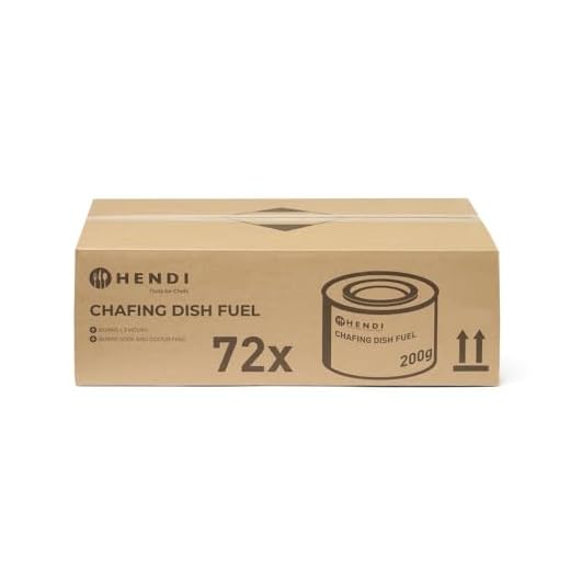 HENDI Pasta combustibile, in lattina, senza fuliggine e inodore, tempo di combustione ±3 ore, 72 pezzi, gel combustibile, per riscaldare i cibi, per chafing dish, scaldavivande, 200g