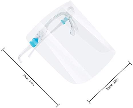 Face Shield, 5 Pack Reusable Goggle Shield Face Visor Transparent Anti-Fog Layer Protect Eyes from Splash | Protective Film MUST Be Peeled Off |