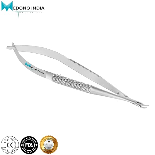 Image of Barraquer Micro Jawa Needle Holder surgical (Curved) 5 inch Inch Microsurgery Fine Needle Holder Stainless Steel