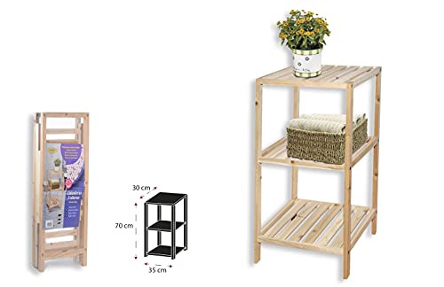 HERSIG - Estanteria Madera | Mueble Estanteria 3 Alturas - 35 x 30 x 70 cm