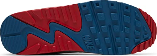 Nike Men's Air Max 90 Running Shoes, White/Grey-Red-Blue, 10 #TOP3