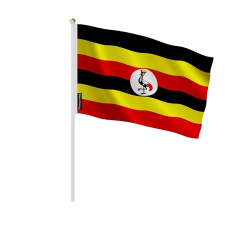 Mini drapeau Ouganda résistant 14x21cm en lot de 100 pièces