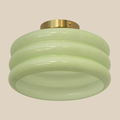 Plafonnier en verre crème anti-éblouissement style milieu du siècle pour entrée sombre