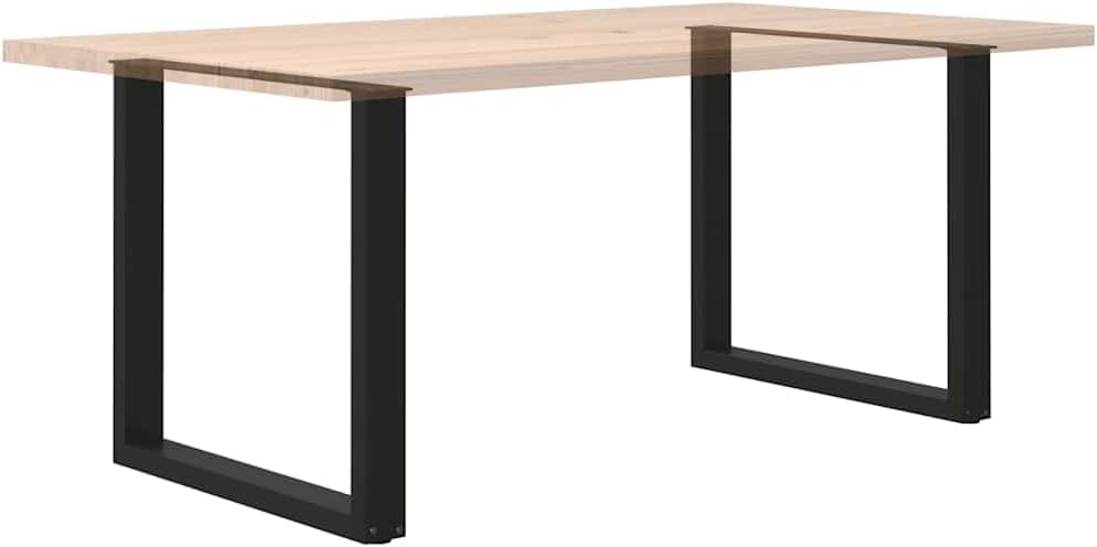 Coffee Table Leg Set of 2 Black Powder-Coated Steel Dining Furniture Table Bases
