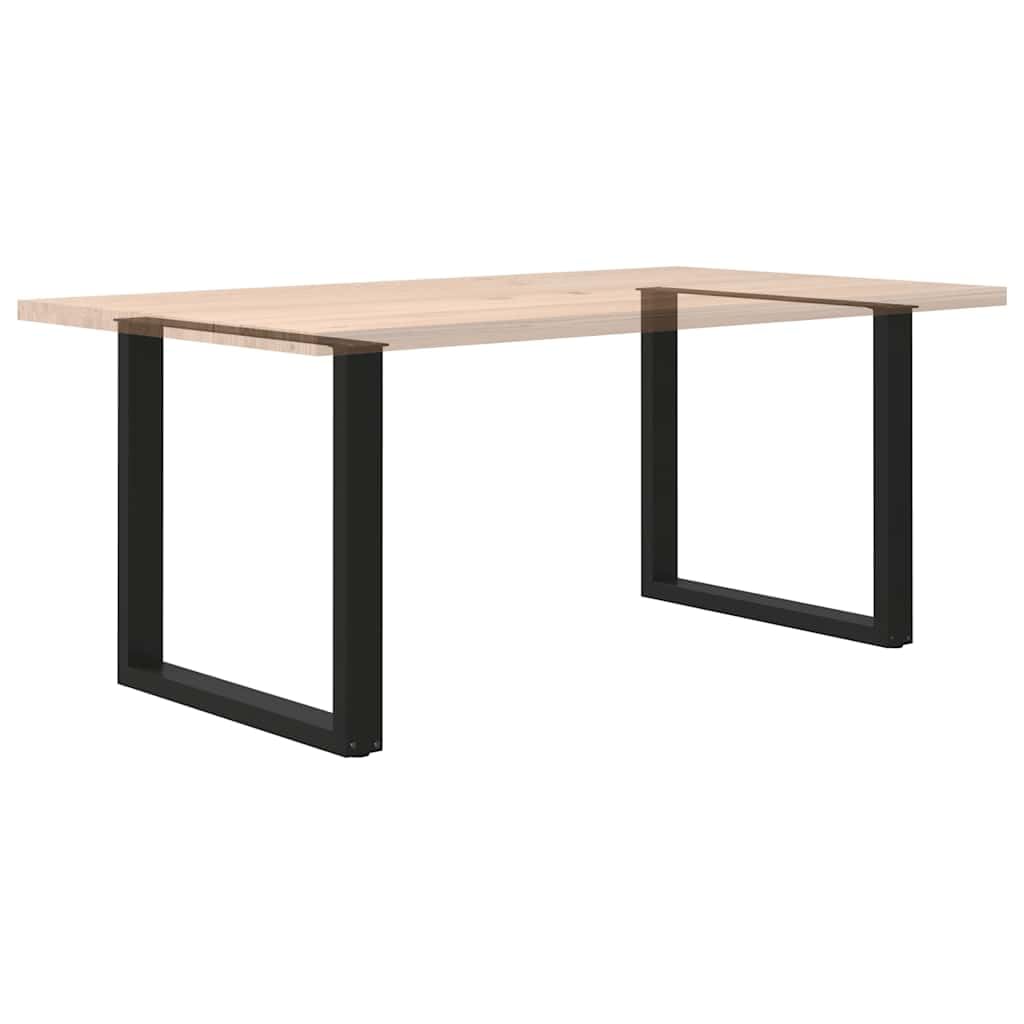 vidaXL Gambe per tavolo da pranzo a forma di U 2 pz nere 80x(72-73) cm in acciaio
