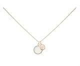  Gemshine - Damen - Halskette - Anhänger - Chalcedon - Rosenquarz - Grün - Rosa - 925 Silber Vergoldet - 45 cm