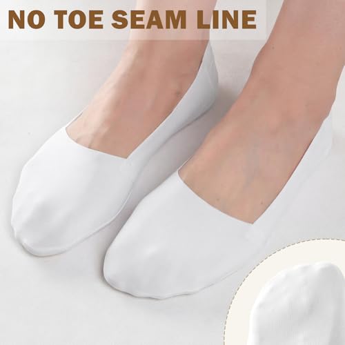 Image of Sofier No Show Socks Womens, Non Slip Low Cut 6 Pairs Thin Silky Dress Footies Liner Invisible Socks Flats Loafers Sneakers