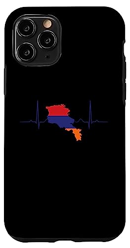 Carcasa para iPhone 11 Pro Armenia Corazón Armenio Latido del corazón Vintage Armenia Mapa