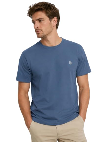 Image of BLUE FOG Summer Casual Wear Regular Fit Cotton Blend Half Sleeve Round Neck |T-Shirt for Men's(101)