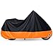 XYZCTEM All Season Black&Orange Waterproof Sun Motorcycle cover,Fits up to 108" Harley Davison,Honda,Suzuki,Kawasaki,Yamaha and More (XX Large)