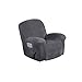 Velvet Stretch Recliner Slipcover na 1 2 3 osobową rozkładaną osłonę na podłokietnik Fotel ochraniacz na sofę Pokrowiec na sofę-szary niebieski-rozkładany