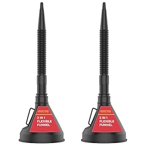 GADLANE Car 2 in 1 Plastic Funnel with Extendable Flexible Spout – Set of 2 Funnels for Petrol, Diesel, Screen Wash…