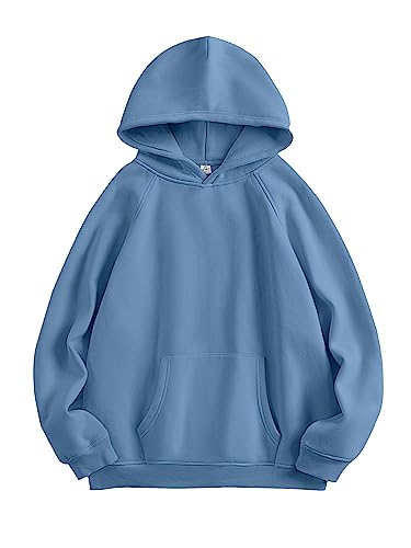 ANRABESS Women Hoodies Oversized Fleece Long Sleeve Comfy Casual Basic Pullover Sweatshirts 2025 Fall Outfits Y2K Clothes Deep Blue Large