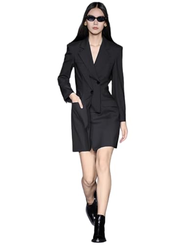 Blazer femme pinstripe Kromoc à col encoche pour costume de voyage et réunion