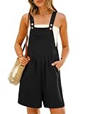 ANRABESS Jumpsuits for Women 2026 Summer Short Overalls Casual Sleeveless Adjustable Loose Rompers Beach Vacation Outfits Black Medium