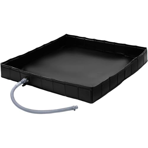 Large Shower Base with Drain-Pipe, Foldable Camping Shower Mat with Wrapped Edges, Portable Shower Base for Outdoor Shower Camping, Rapid Drainage Shower Pan, Privacy Shower Base, Keep Feet Clean (1)