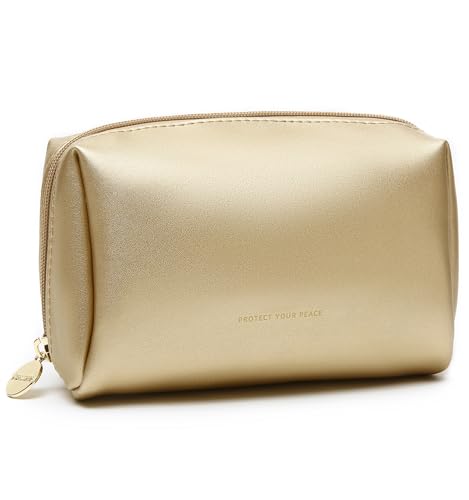Aveniee Small Travel Makeup Bag, Vegan Leather Cosmetic Pouch for