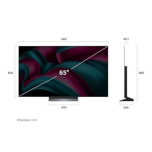 تلفزيون ذكي ايفو شاشة اوليد 65 بوصة ذكاء اصطناعي 4K معدل تحديث متغير 144Hz زمن استجابة بكسل 0.1ms فري سينيك AMD نحيف جدًا، تحكم ماجيك webOS25 دولبي فيجن HDR10/HLG دولبي اتموس 2025 C5 55C56LA من LG