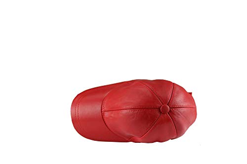 Newmoon Adjustable Classic Leather Baseball Outdoor Cap Hat,Red #TOP1