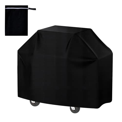 Housse Barbecue Exterieur, Bache de Protection BBQ Extérieur Etanche 147x61x117cm, en Tissu Oxford 210D Universelle Protéger Barbecue du Soleil, de la Pluie et de la Poussière (Noir)