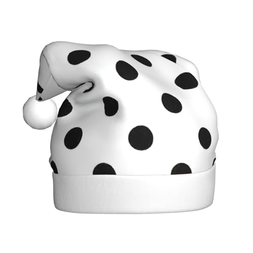 DUWAA Sombrero de Navidad con estampado de lunares, divertido sombrero de Papá Noel para adultos, novedoso gorro de vacaciones para fiesta festiva de Año Nuevo