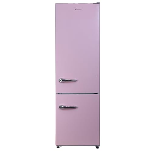 magictec Frigorífico retro con congelador | 179 cm | 236 l (168 l/68 l) | Total No Frost | Combinación frigorífico-congelador | Control electrónico | Alarma en la puerta | Rosa