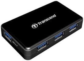 Transcend 4-Port Hub3K USB 3.1 Gen 1 USB Type-A X4 (USB 3.1 Gen 1) with The Included Power Adapter Input Interface USB 3.1 Gen 1 Micro-USB to USB Type A - Ts-Hub3K Black