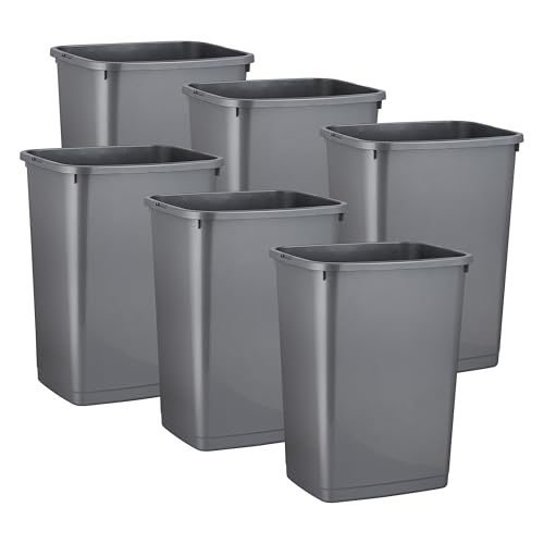Superio Large Kitchen Trash Can 13 Gallon, 52 Qt Waste Bin for Kitchen, Garage, Indoor and Outdoor Trash Can (6, Grey)