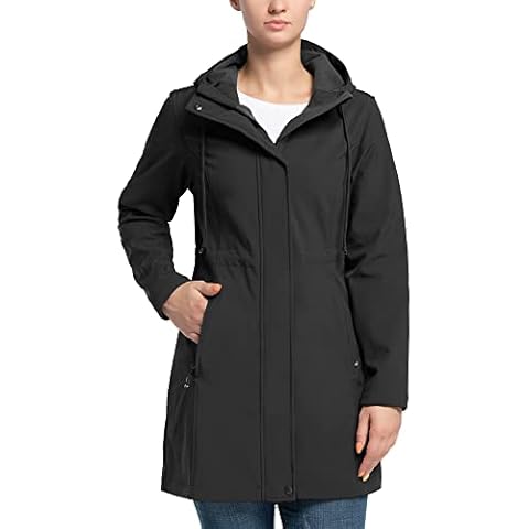 33,000ft Damen Softshelljacke Leichte Wasserdichte Regenjacke Lange Übergangsjacke Funktionsjacke Windjacke Atmungsaktive Softshellmantel Cover