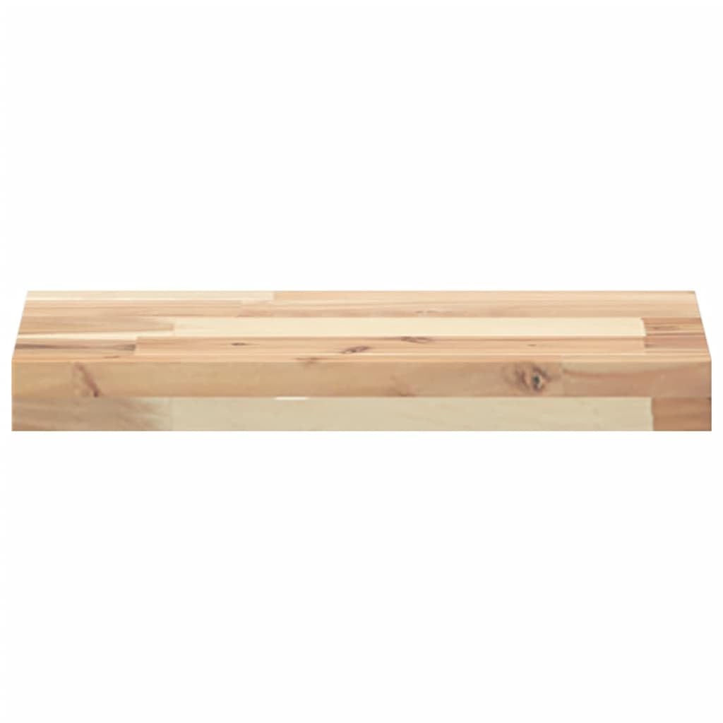 Estantería flotante 4 unidades, 60 x 20 x 4 cm, madera maciza de acacia sin tratar, estantes rectangulares para cocina, baño, dormitorio, estantes versátiles