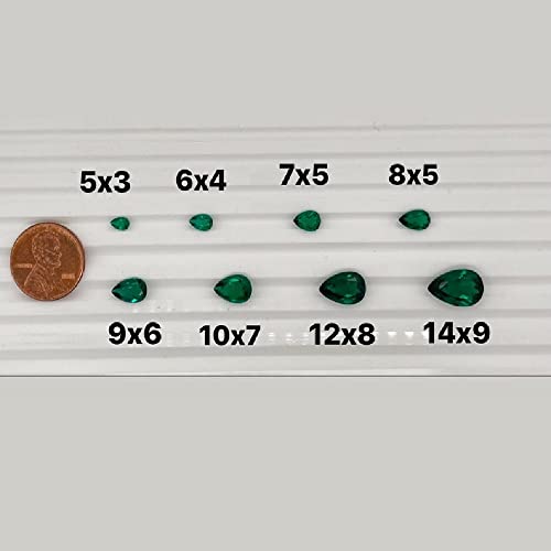 3.45-4.21 Cts Of 14X9 Mm Aaa Pear Cut Lab Created Emerald (1 Pc) Loose Gemstone #TOP2