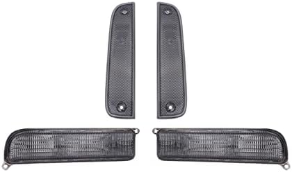 Azumka Fits for Jeep 97-01 XJ Signal Lights - Combo Smoke Bumper Turn Signal + Corner Side Marker Lamps Set (Left + Right) Compatible with 1997-2001 Cherokee XJ Chassis (Smoke 4 Pieces)