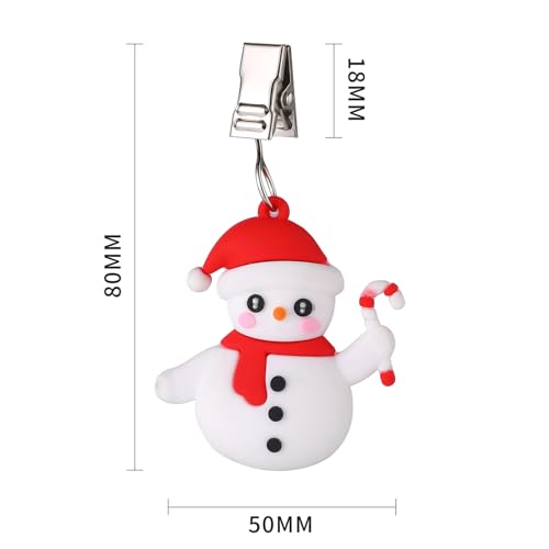 TwoFish Home Set of 4 Snowman Tablecloth Weights Clips Handicraft Snowman Tablecloth Clamps Pack of 4