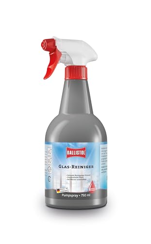 BALLISTOL 25080 Glas-Reiniger 750ml Spray – Streifenfreier Glanz, saubere Fenster und Scheiben – Für PKW, Auto, Haushalt