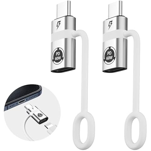 Liaoan Lig-hti-ng to USB C Adapter, PD60W Quick Charge and Data USB C Male to i-O-S Female Adapter, Compatible with Phone 15/15Plus/15Pro, Does Not Support Headphones and OTG Functions, Silver Colour Cover