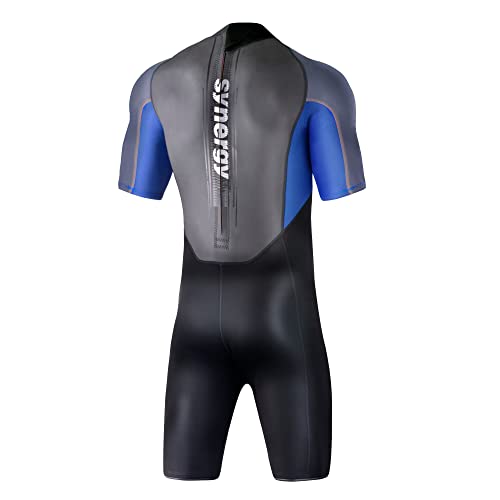 Synergy Men's Sequent Shorty Multisport Wetsuit (Medium, Black/Blue) #TOP1