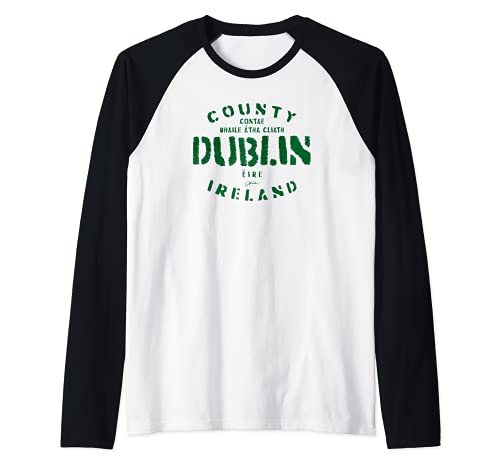 JCombs: County Dublin, Ireland Raglan Baseball Tee, Black