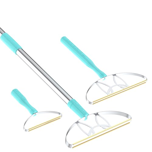 Image of ULTRA+MAX+Pro LINTPLUS Pet Hair Remover Kit - 3-Size Carpet Rakes (S /M /L) w /Stainless Steel Handles - For Rugs, Carpets, Floors & Furniture - Stand-Up Design