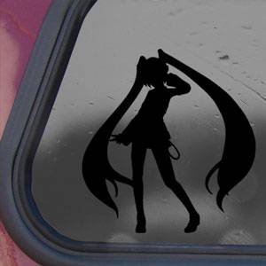 Vocaloid Hatsune Miku Black Sticker Decal Cosplay Wig Wall Black Sticker Decal