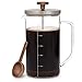 GLASWERK Caffettiera a Stantuffo di Design - French Press con Dosatore in Legno di Noce, Coperchio in Acciaio Inox, a Stantuffo, senza Plastica, Vetro, 1 L